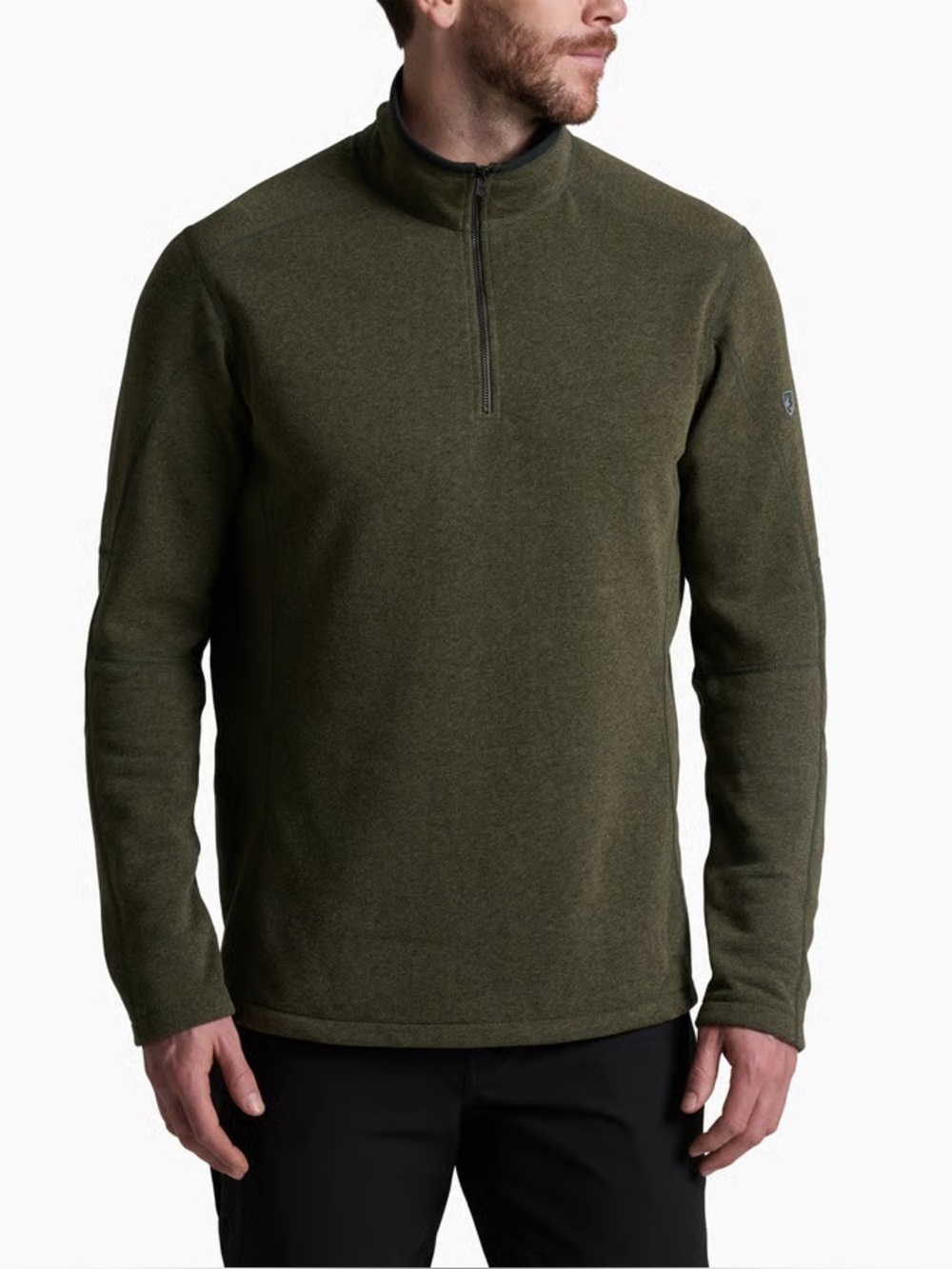 Kuhl Revel 1/4 Zip Pullover Mens L Moss Green Performance Fleece Sweater Hiking
